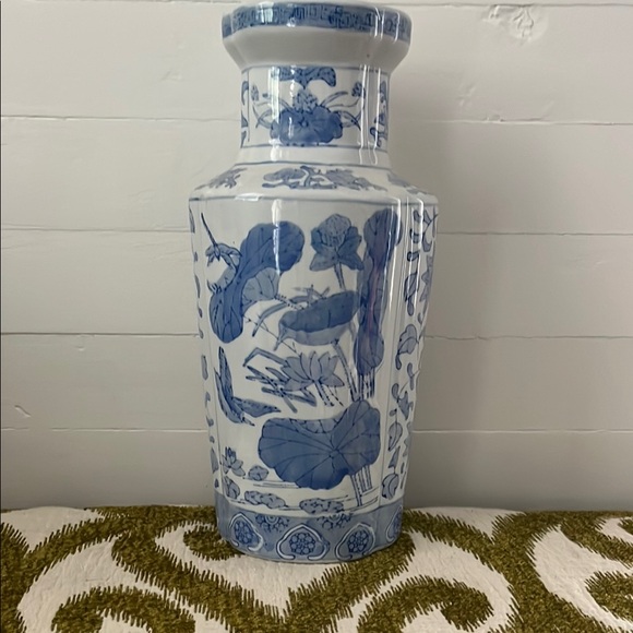 •VINTAGE MIDCENTURY CHINOISERIE CHIC PALM BEACH XL VASE• - Picture 3 of 13